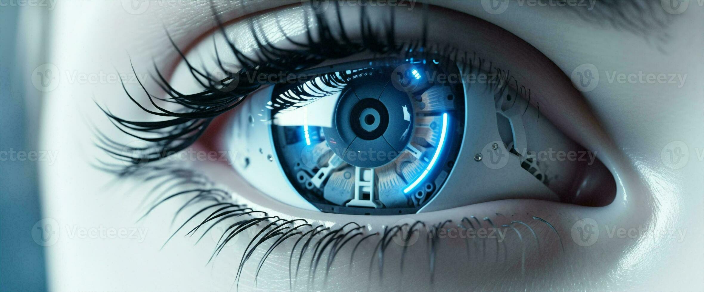 Eye woman robotic technology futuristic photo