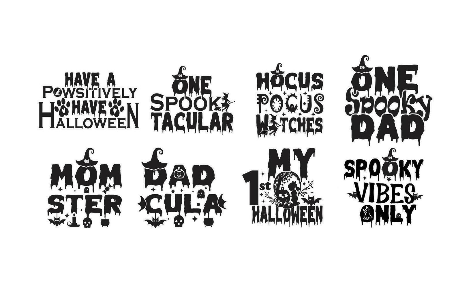 Halloween Typography bundles T shirt Design. Halloween bundles Design. vector