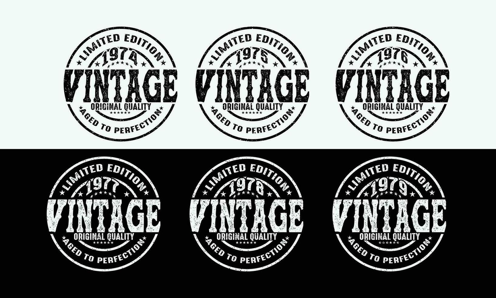 Birthday Gift design.born in 1974 to 1979 Bundles.Birthday Bundles design,Limited Edition  Vintage Aged To Perfection Shirt design. Birthday Shirt, Birthday Gift . vector