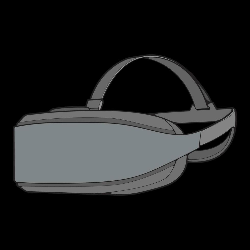 virtual realidad auriculares colorante dibujo vector, virtual realidad auriculares dibujado en un bosquejo estilo. colorante virtual realidad auriculares entrenadores modelo describir, vector ilustración.