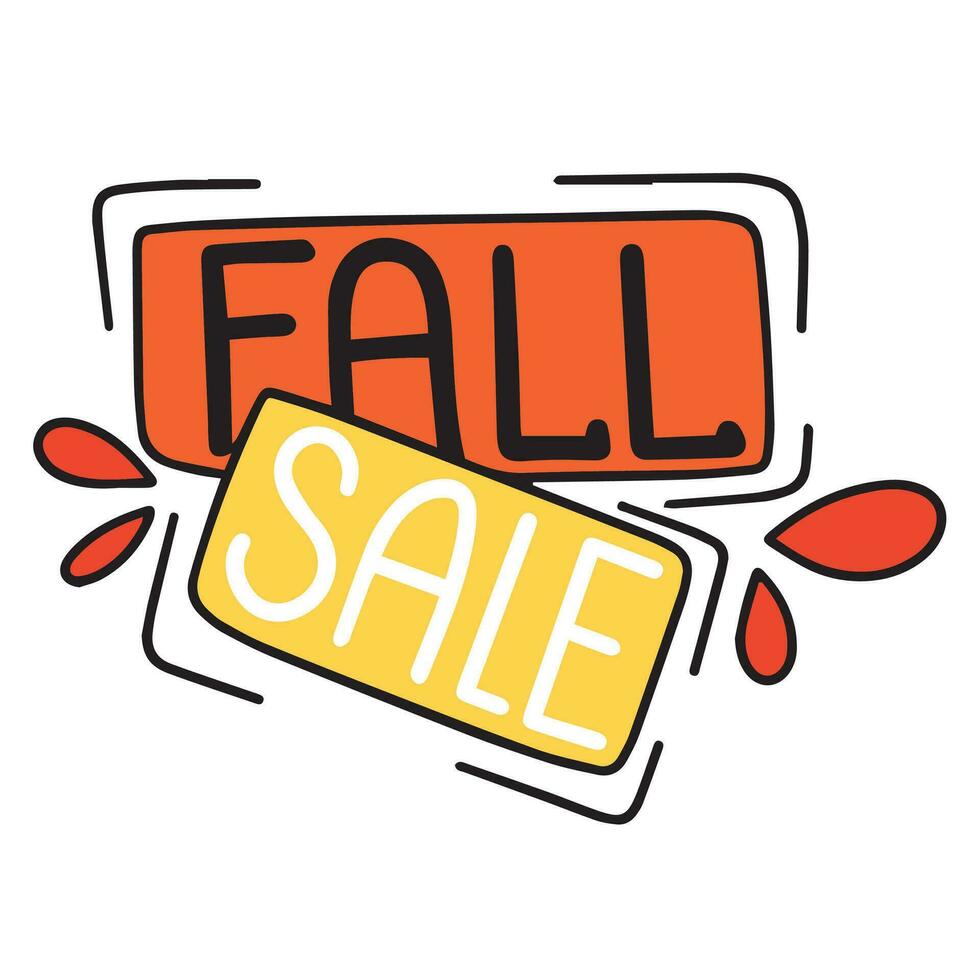 Fall sale. Hand drawn autumn banner. Vector illustration. Autumn quote, phrase. Vector illustration.