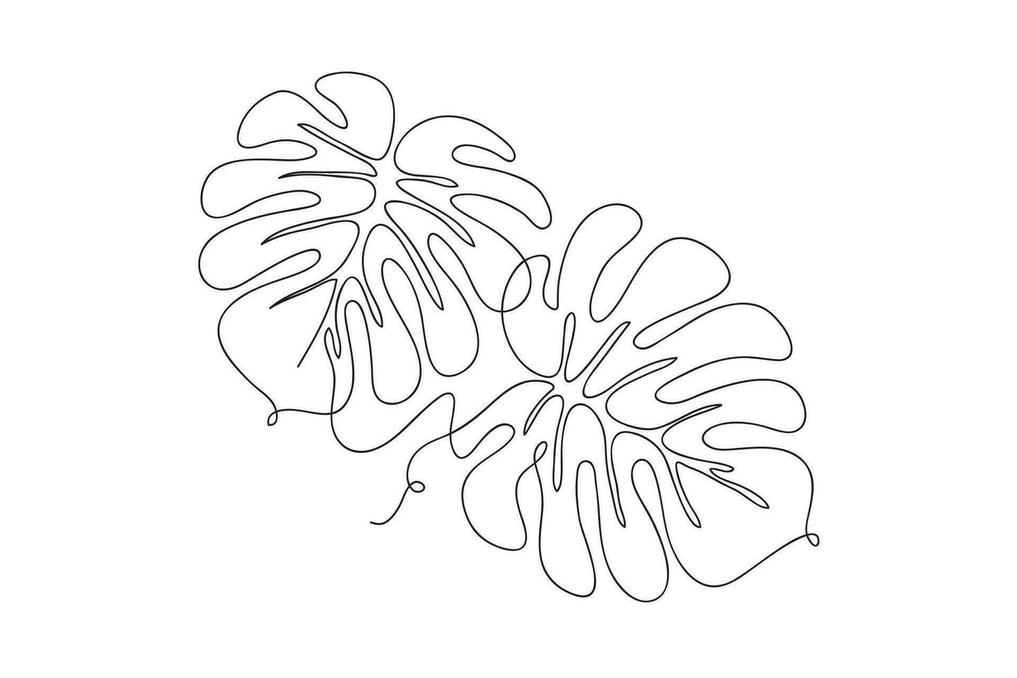 One line drawing of monstera leaf vector. Modern single line art, aesthetic contour. Perfect for home decoration like posters, wall art. vector illustration