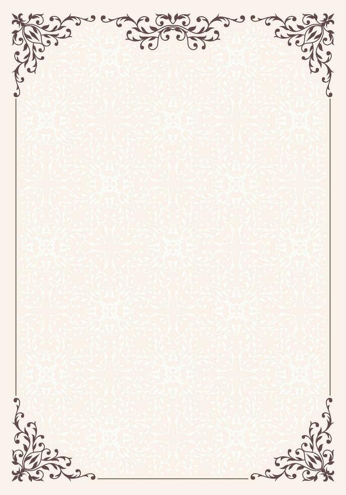 Filigree frame with leaves vector