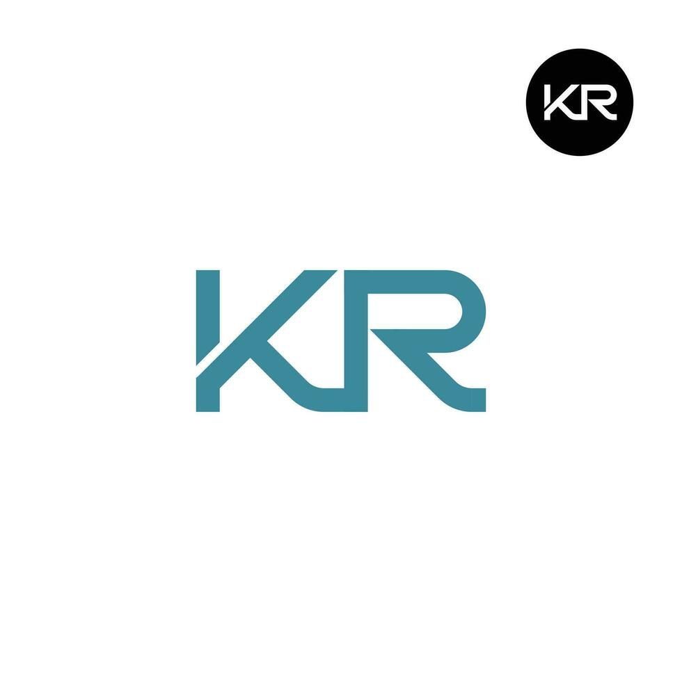 letra kr monograma logo diseño vector