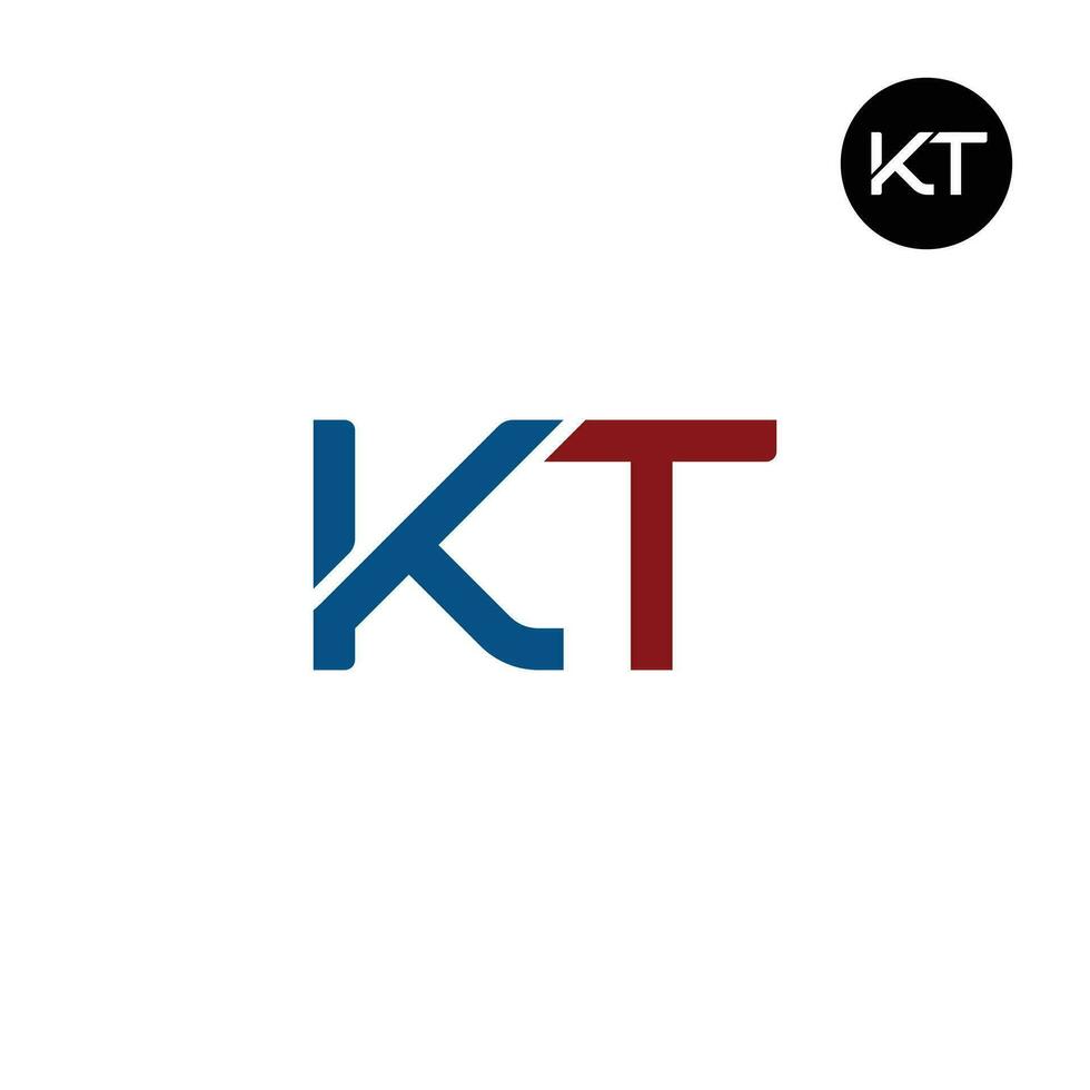 Letter KT Monogram Logo Design vector