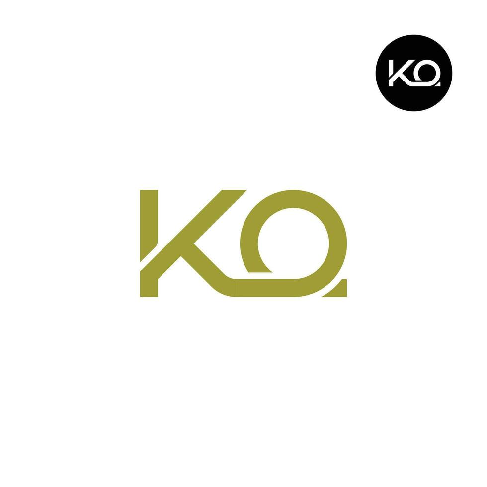 Letter KQ Monogram Logo Design vector