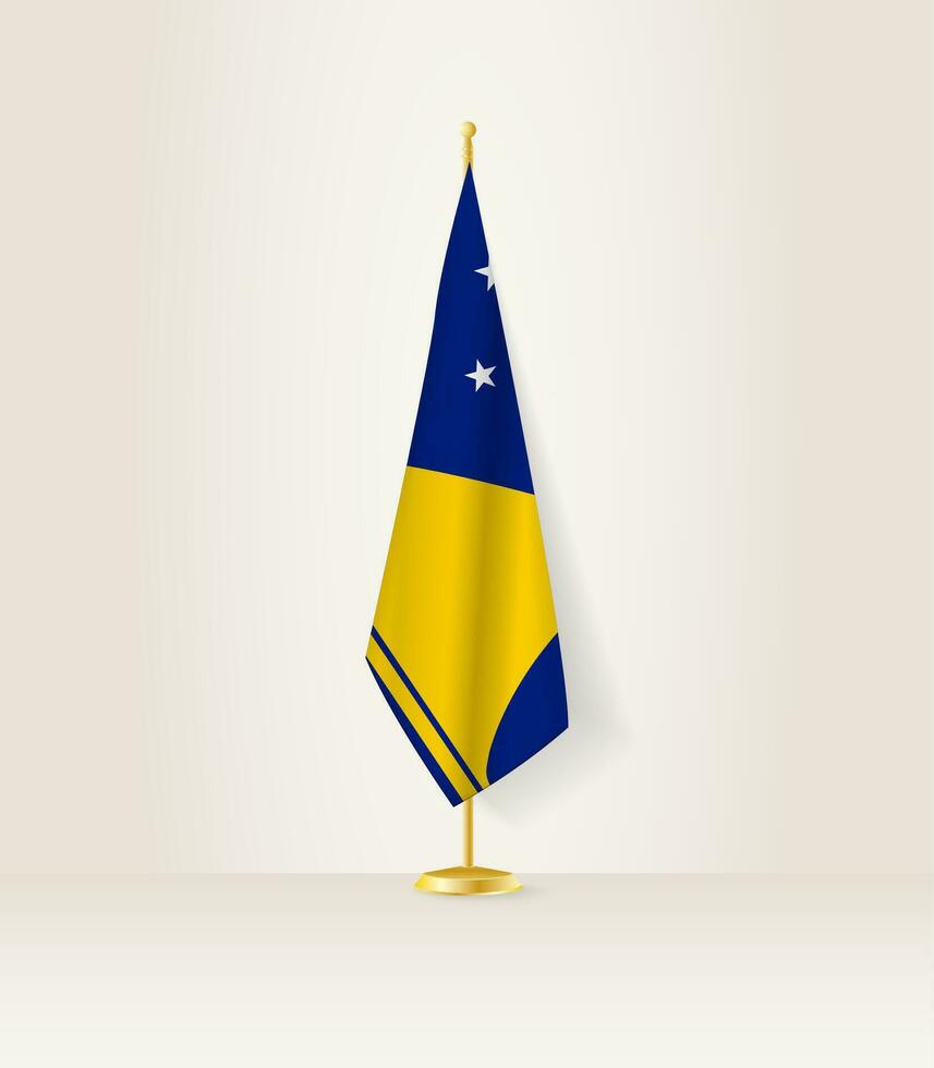 tokelau bandera en un bandera pararse. vector