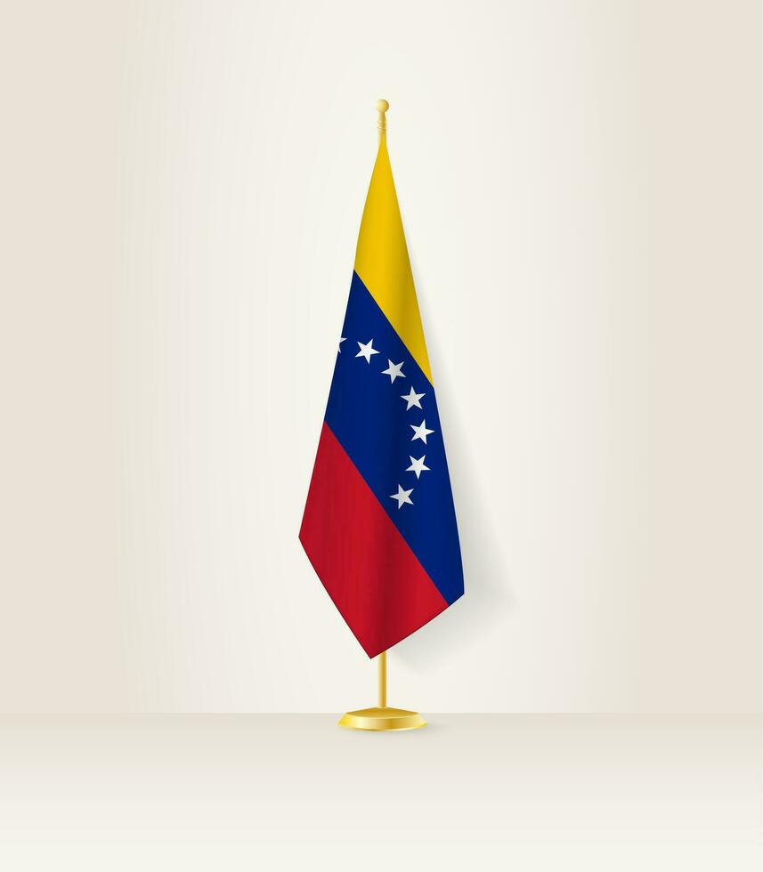 Venezuela bandera en un bandera pararse. vector