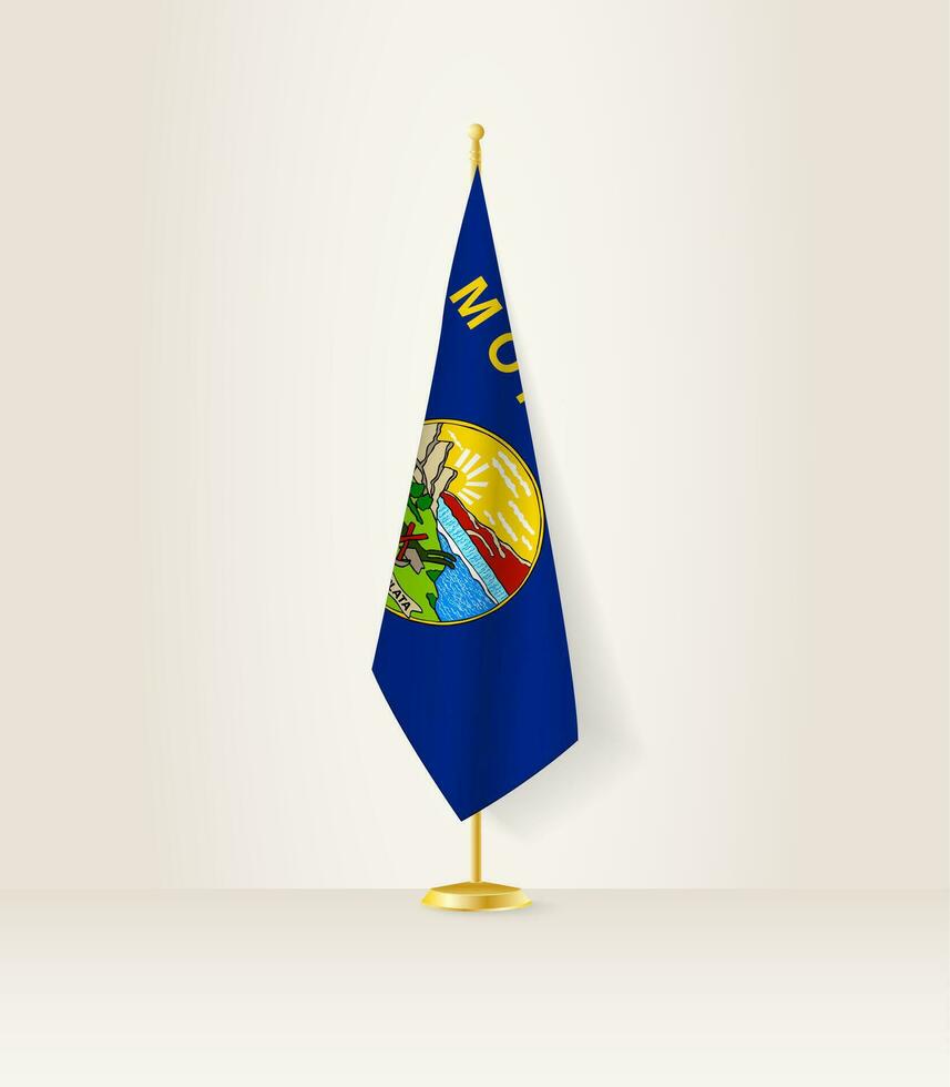 Montana flag on a flag stand. vector