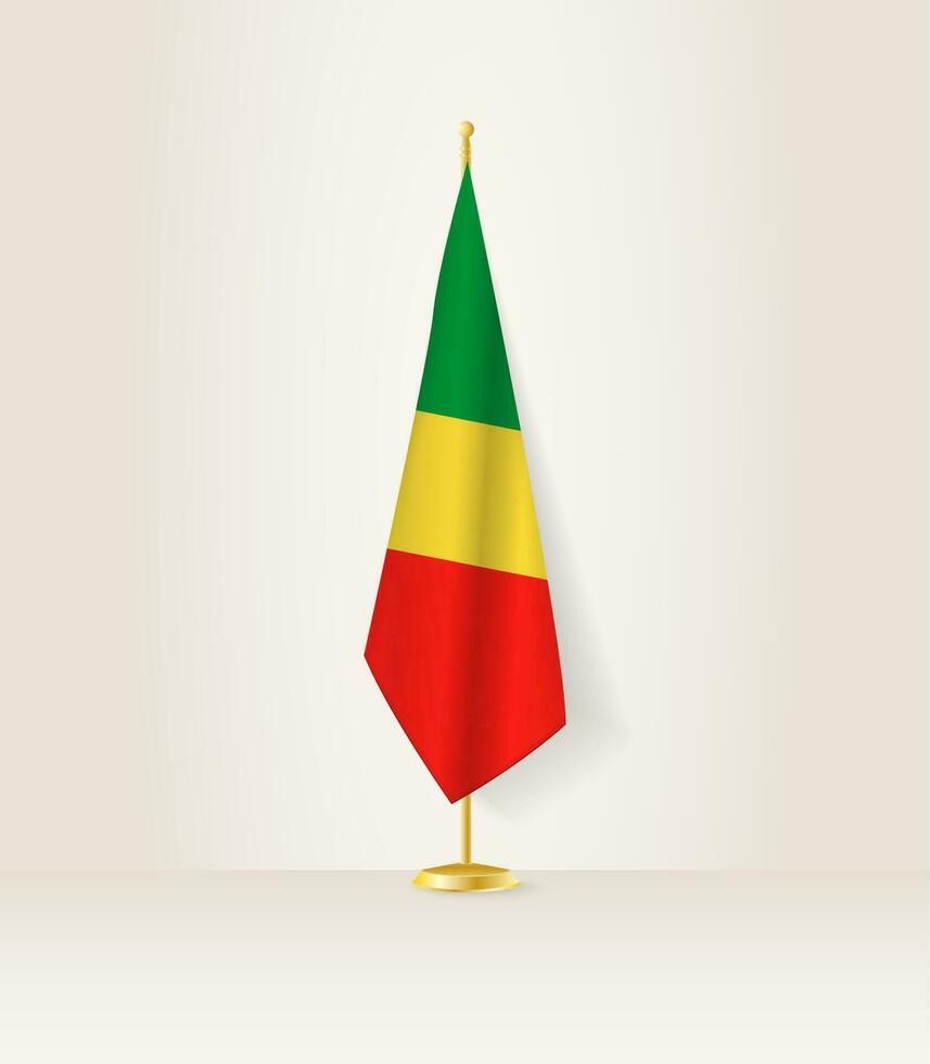 congo bandera en un bandera pararse. vector