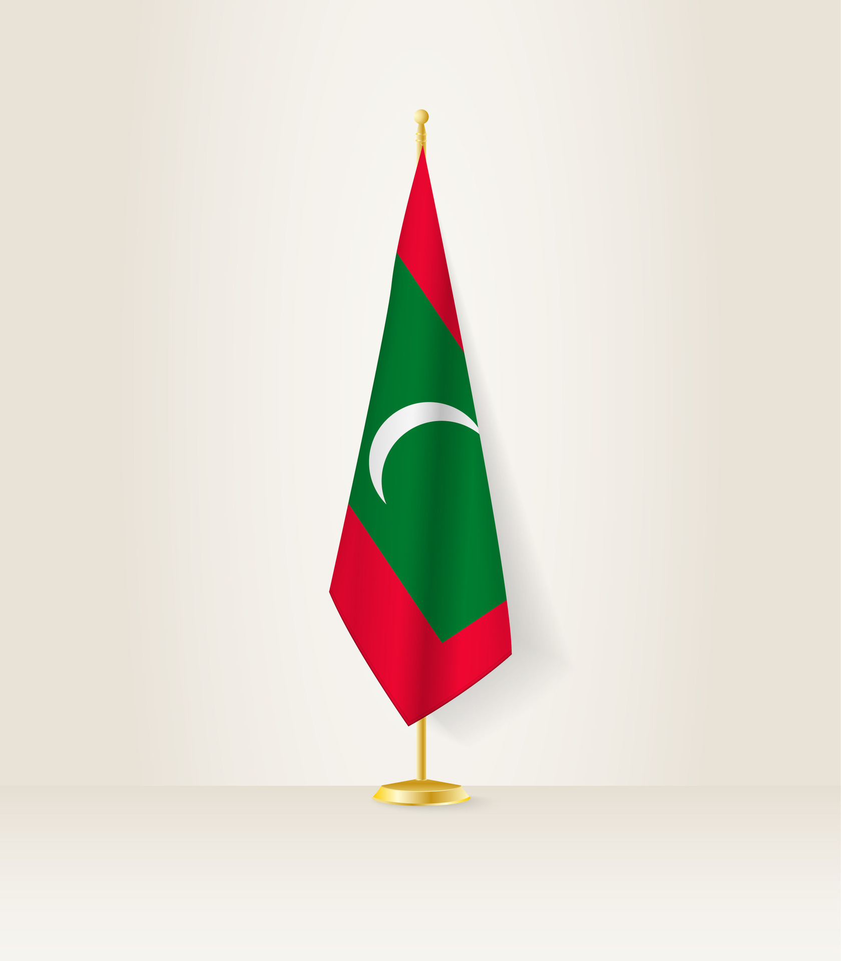 Maldives flag on a flag stand. 27288316 Vector Art at Vecteezy