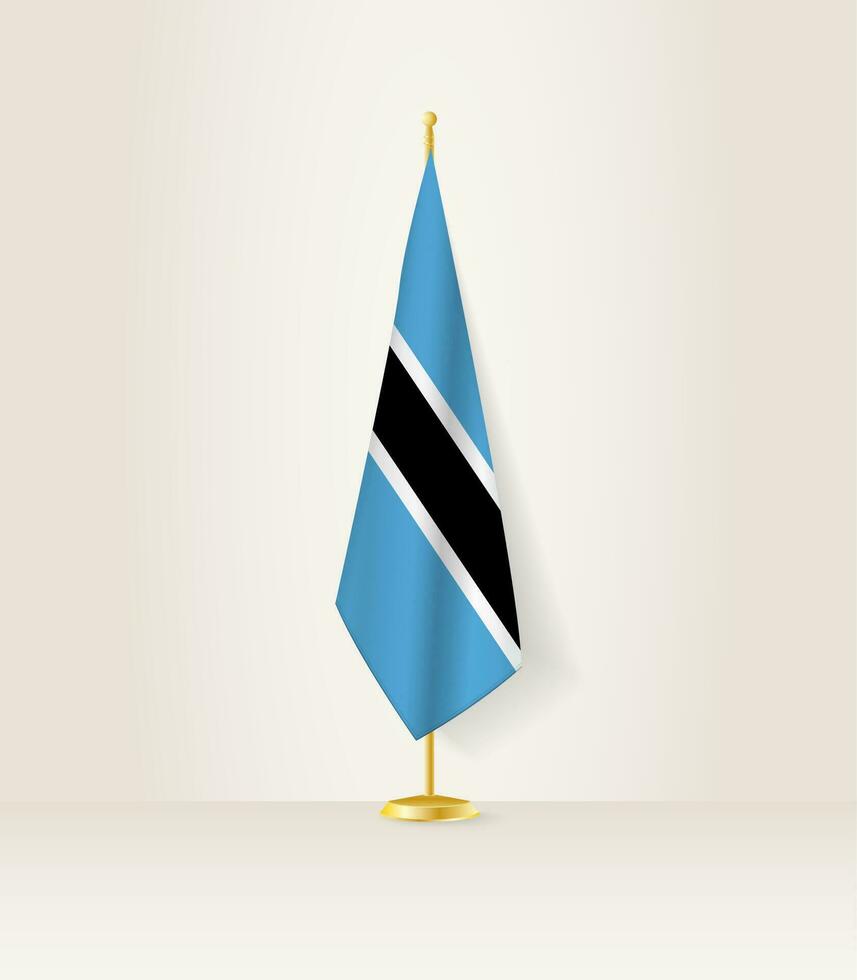 Botswana flag on a flag stand. vector