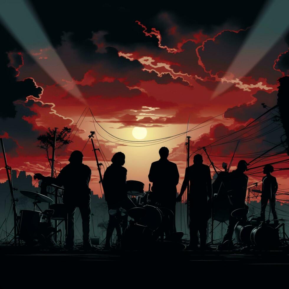 band silhouette background photo