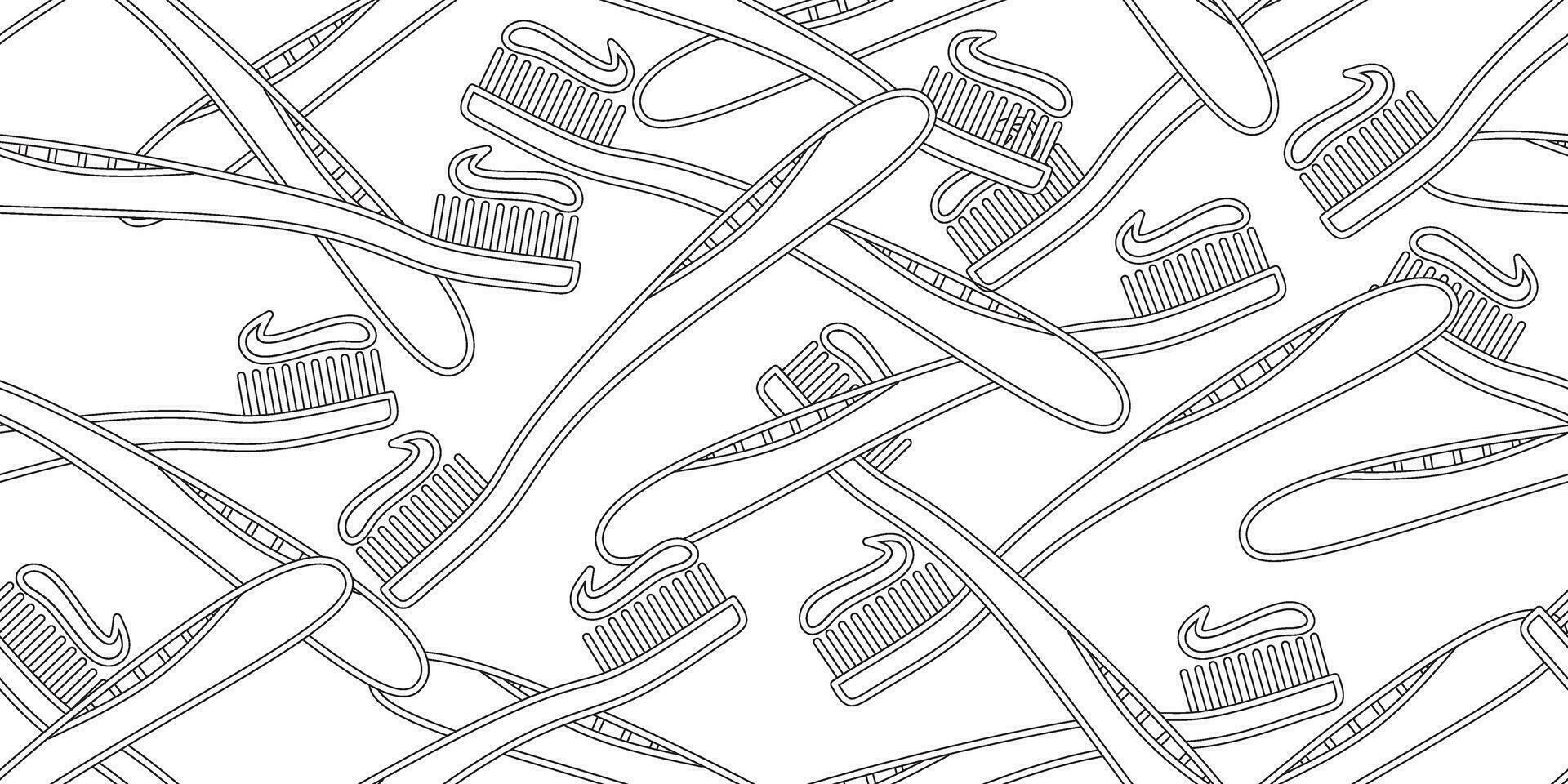 cepillo de dientes y pasta dental sin costura modelo vector