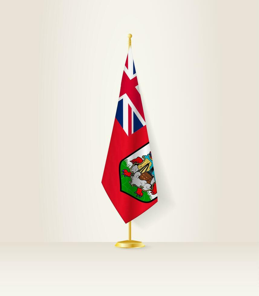 Bermuda flag on a flag stand. vector