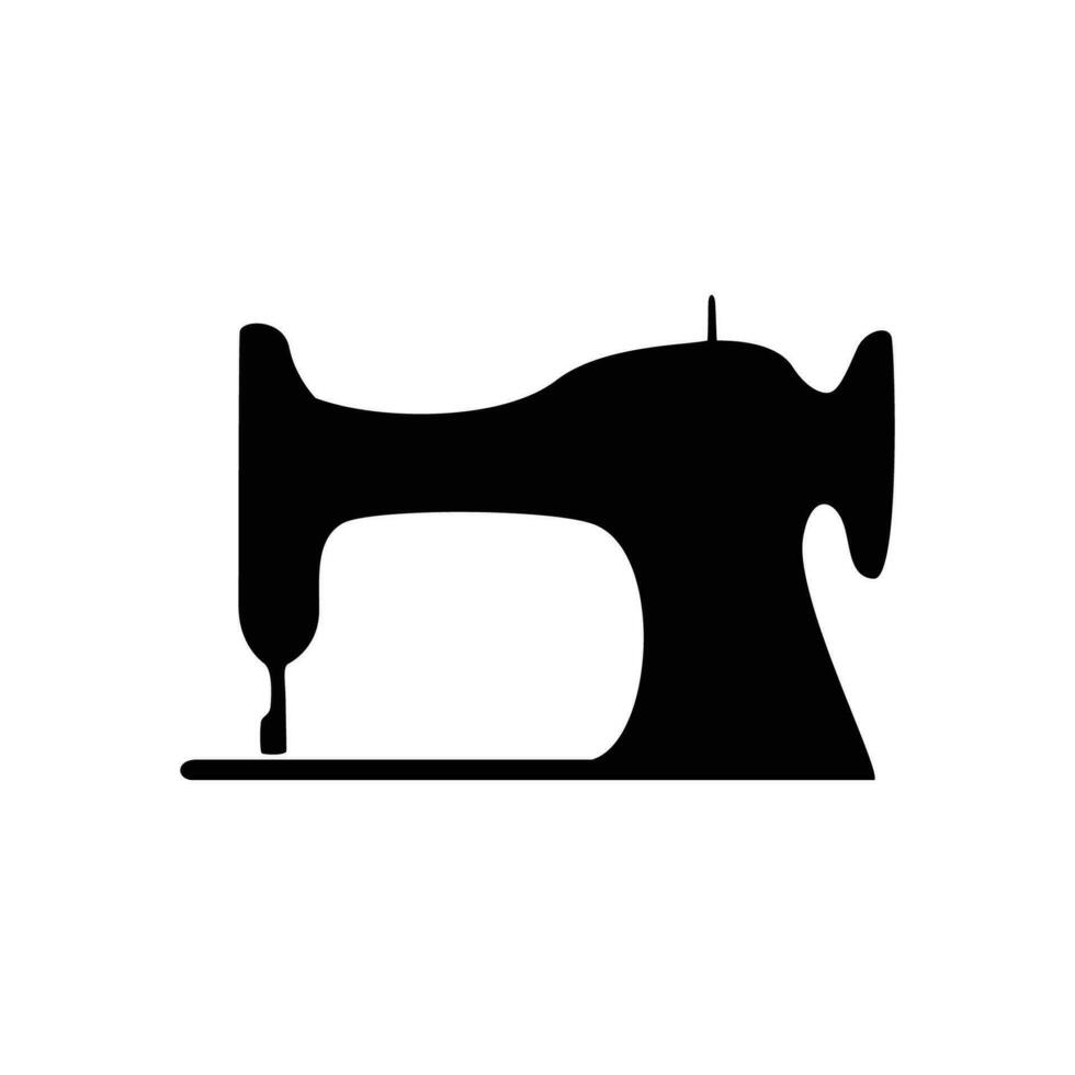 sewing machine silhouette design. tailor equipment sign and symbol. vector