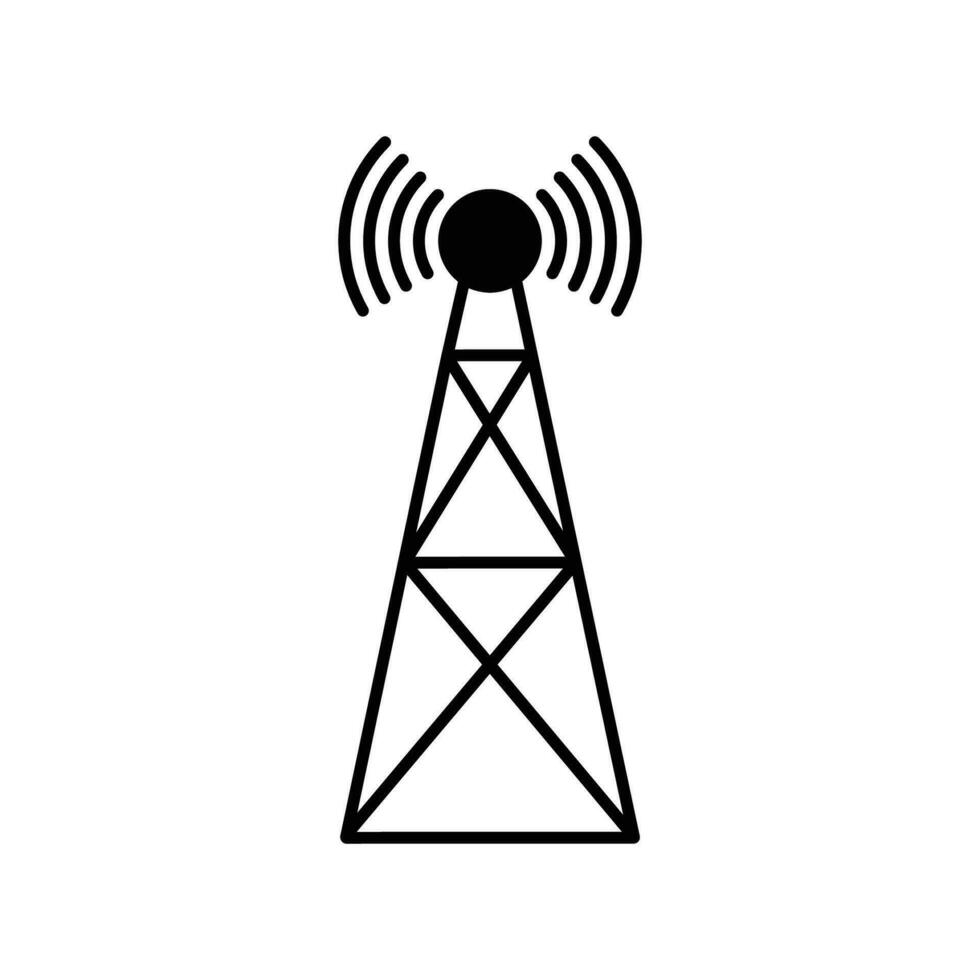 antenna tower icon design. telecommunication data network sign and symbol. vector