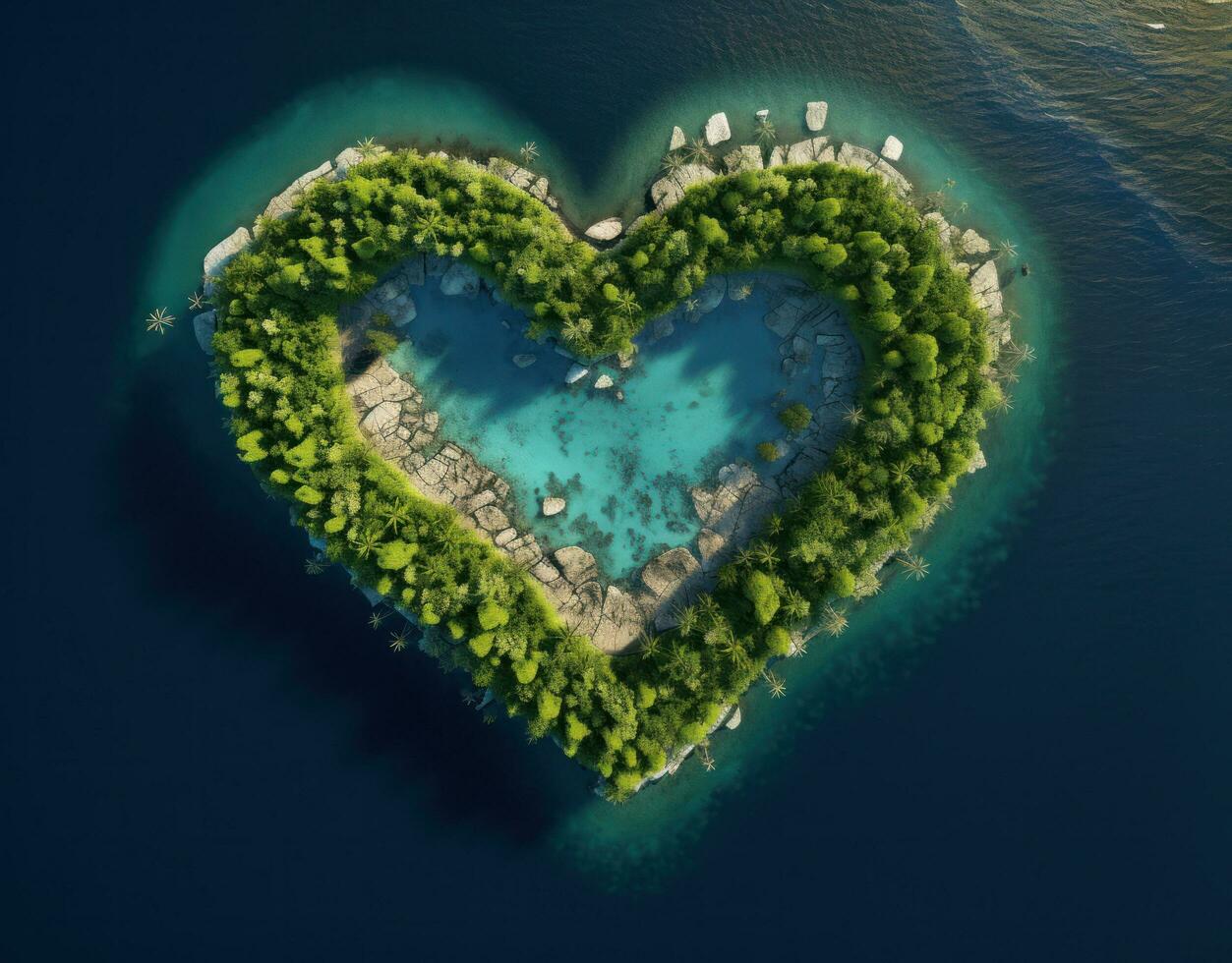 Heart shaped island photo