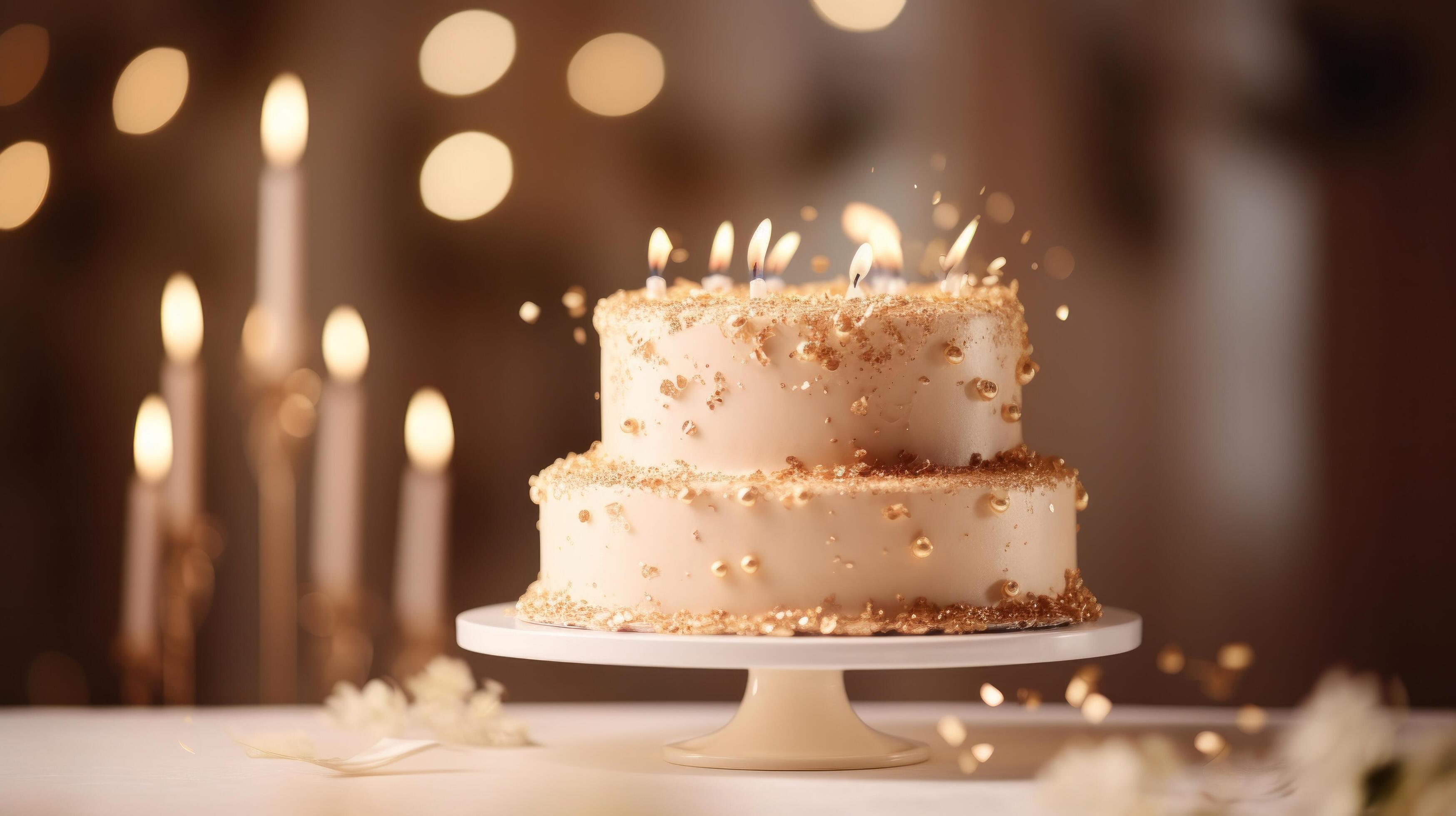 Golden Birthday cake background 27288858 Stock Photo at Vecteezy