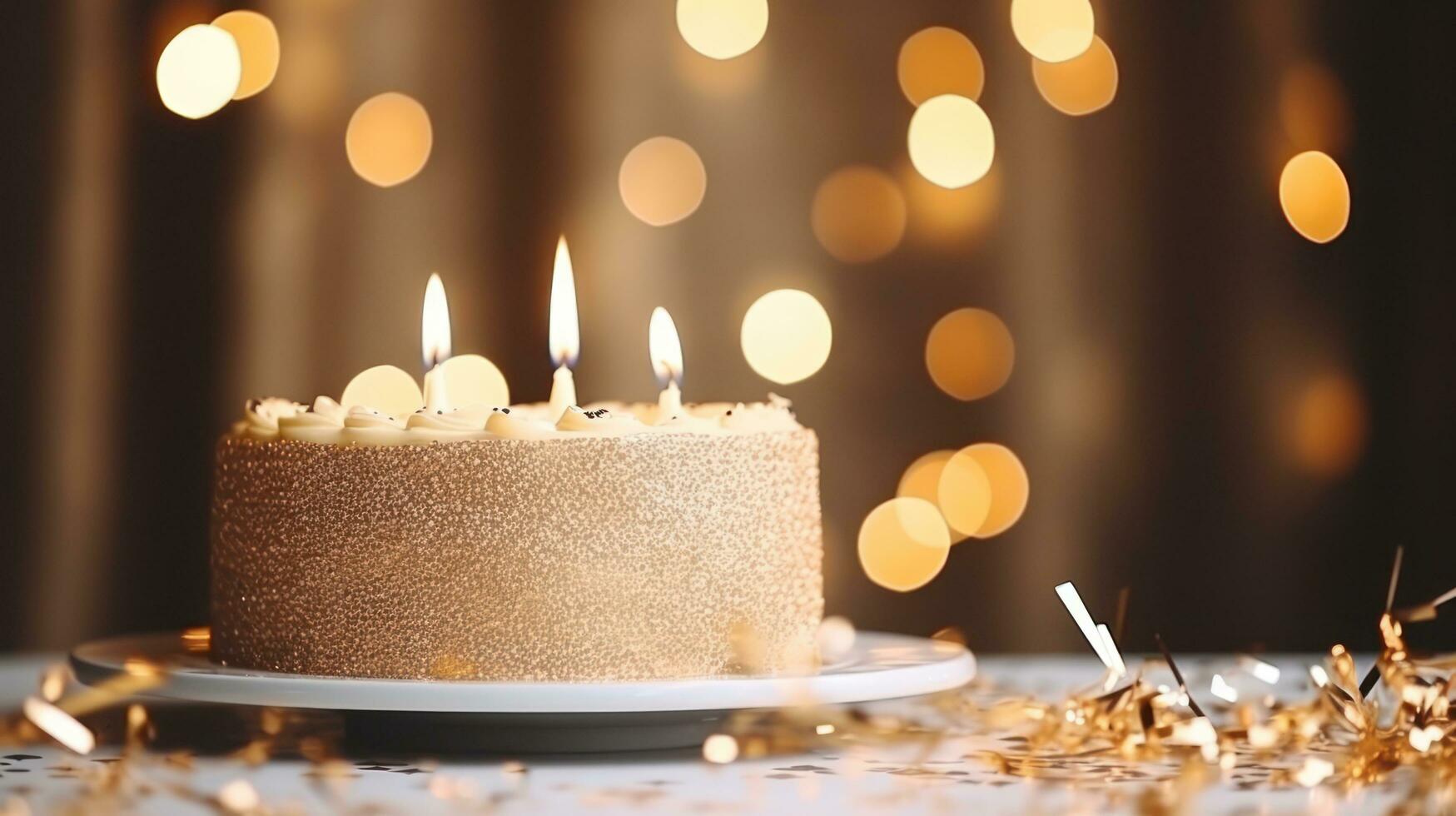 Golden Birthday cake background 27288867 Stock Photo at Vecteezy