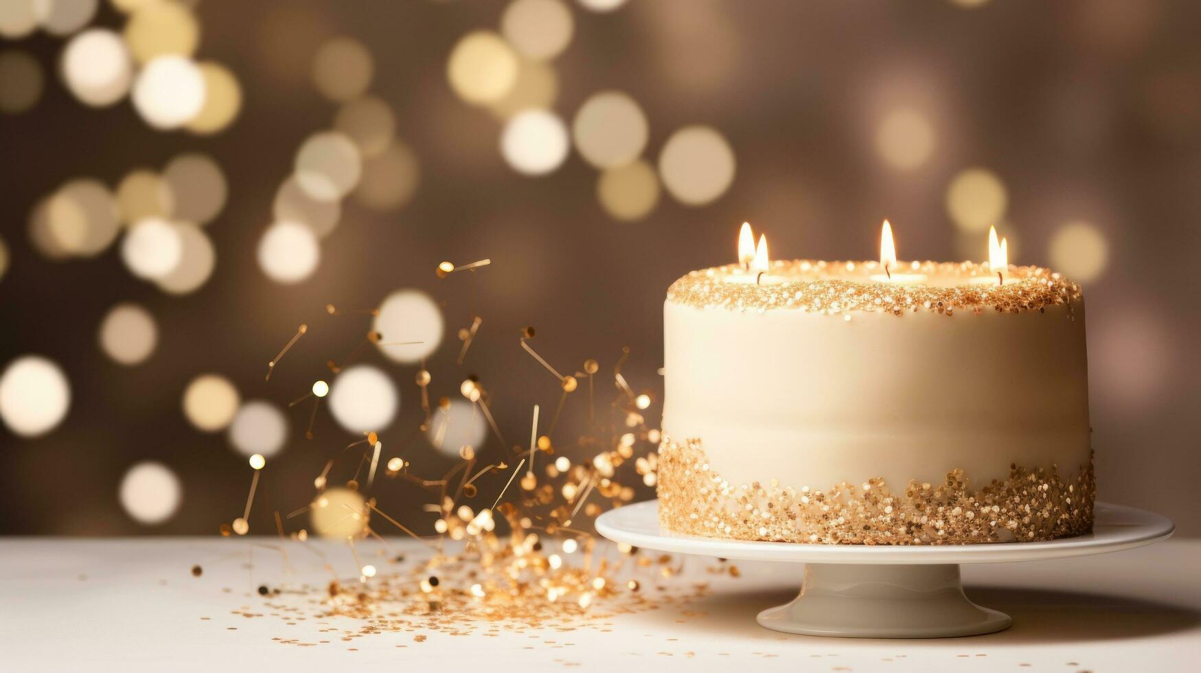 Golden Birthday cake background 27288915 Stock Photo at Vecteezy