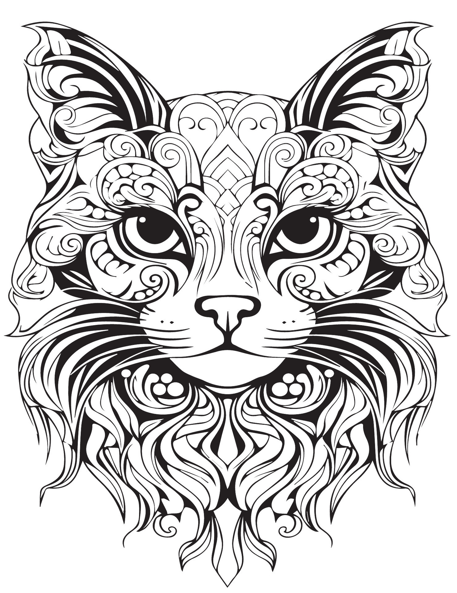 coloring pages cute cat 27288958 Vector Art at Vecteezy