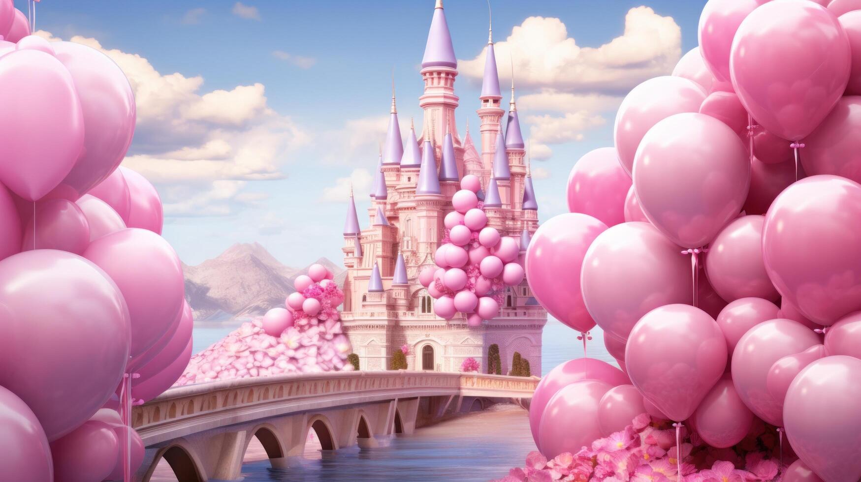 Pink princess castle photo