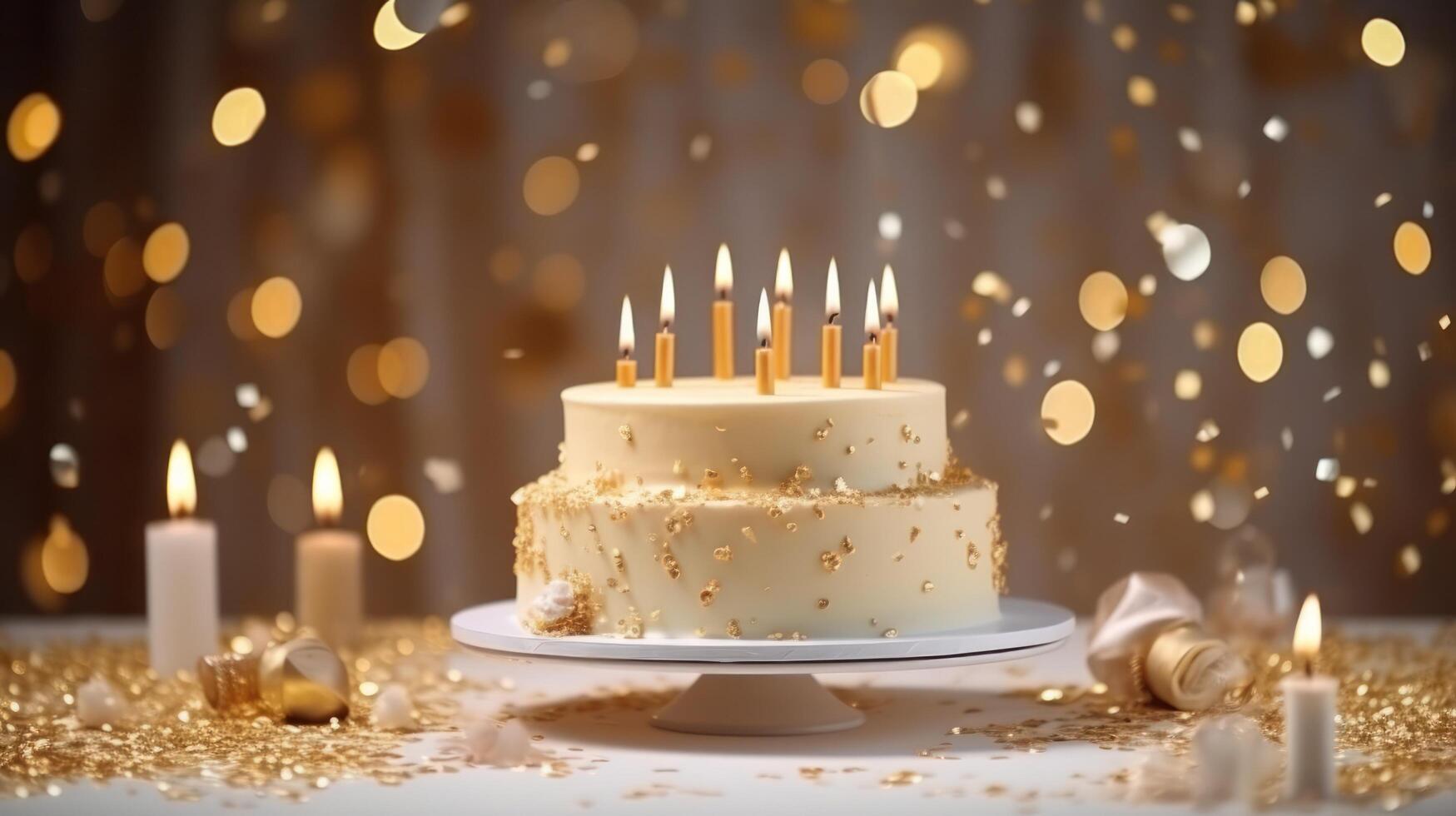 Golden Birthday cake background 27289012 Stock Photo at Vecteezy