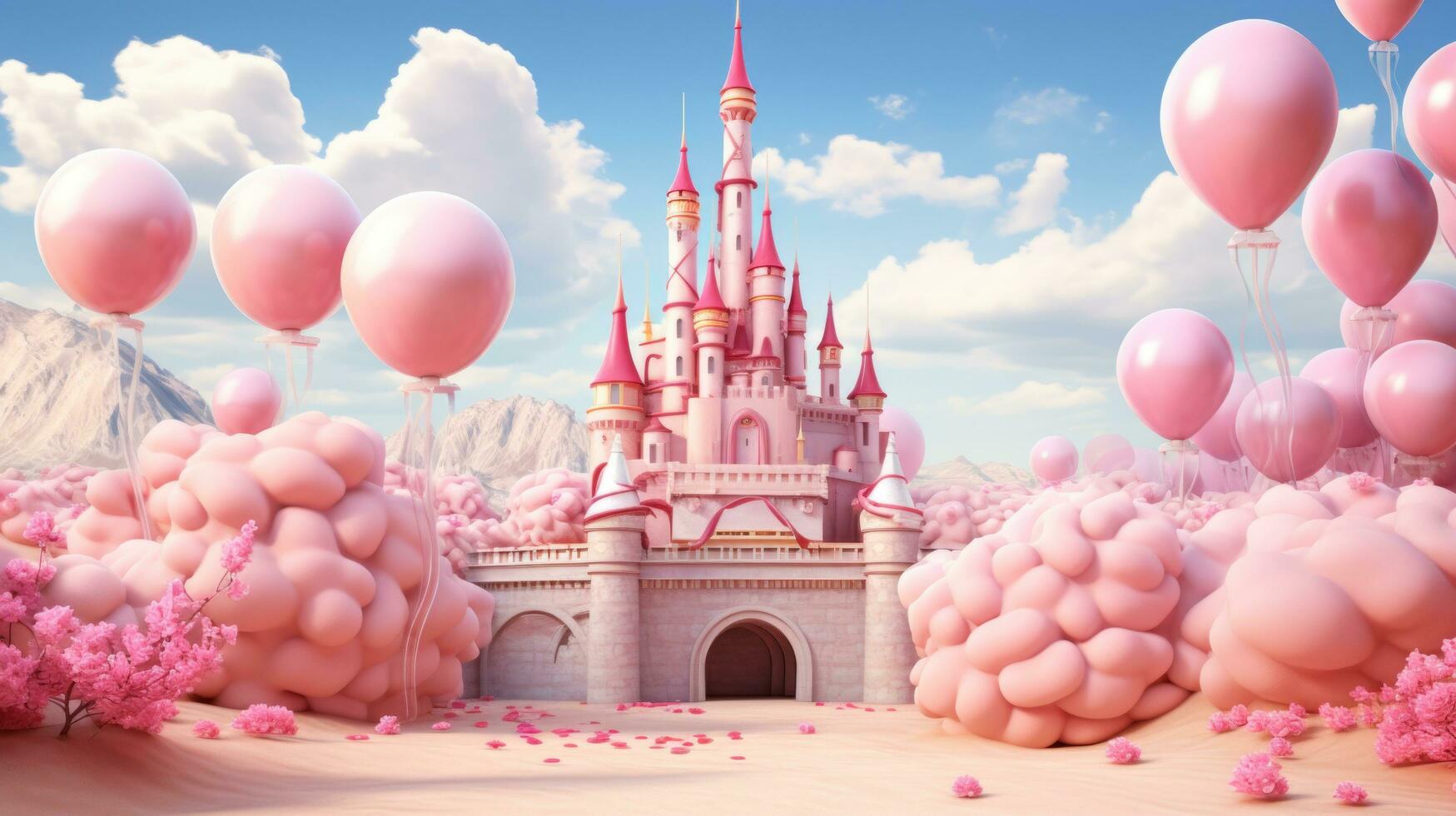 Pink princess castle photo