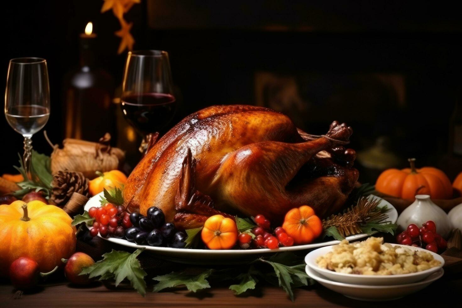 Thanksgiving dinner background photo