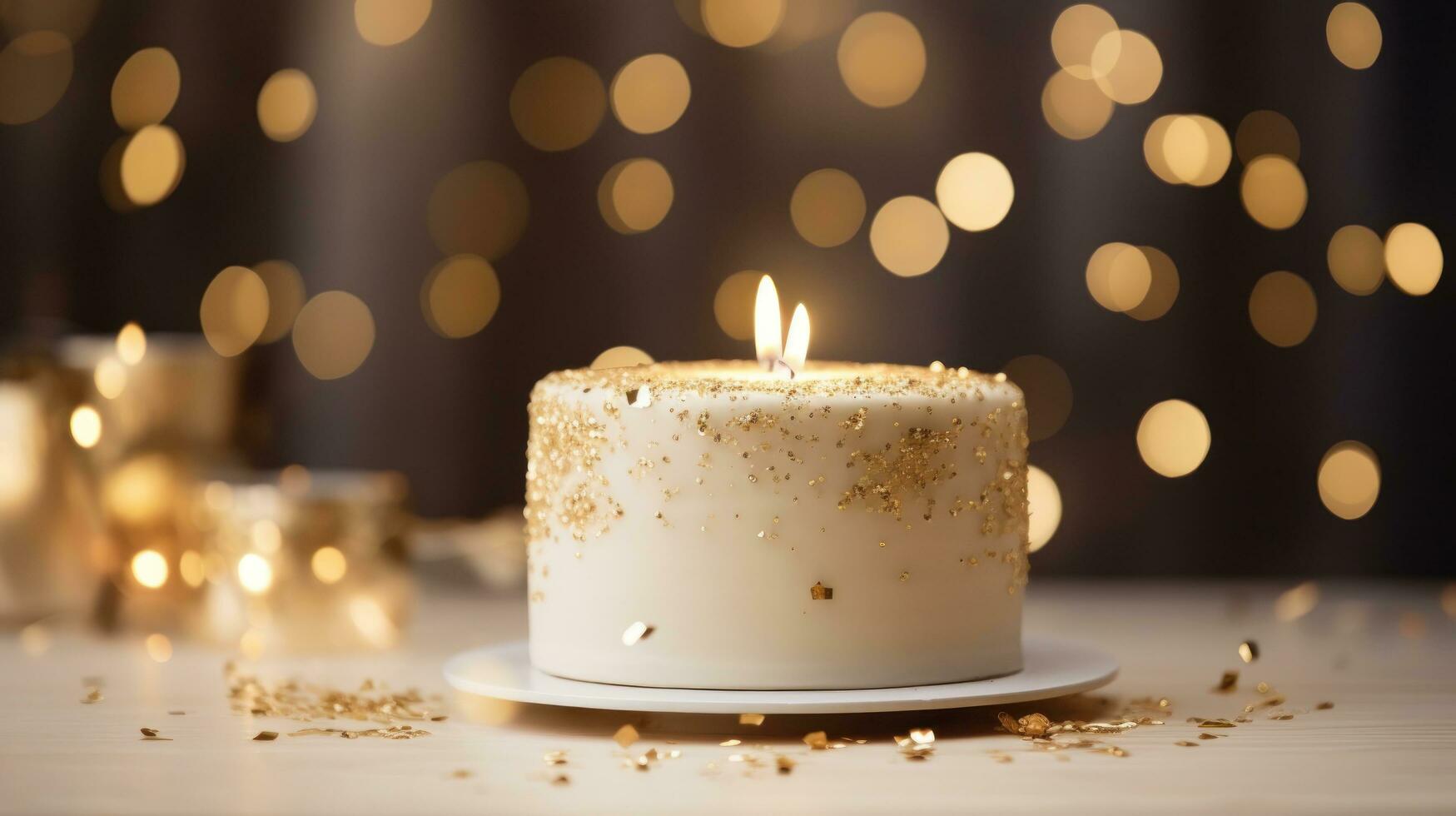 Golden Birthday cake background photo