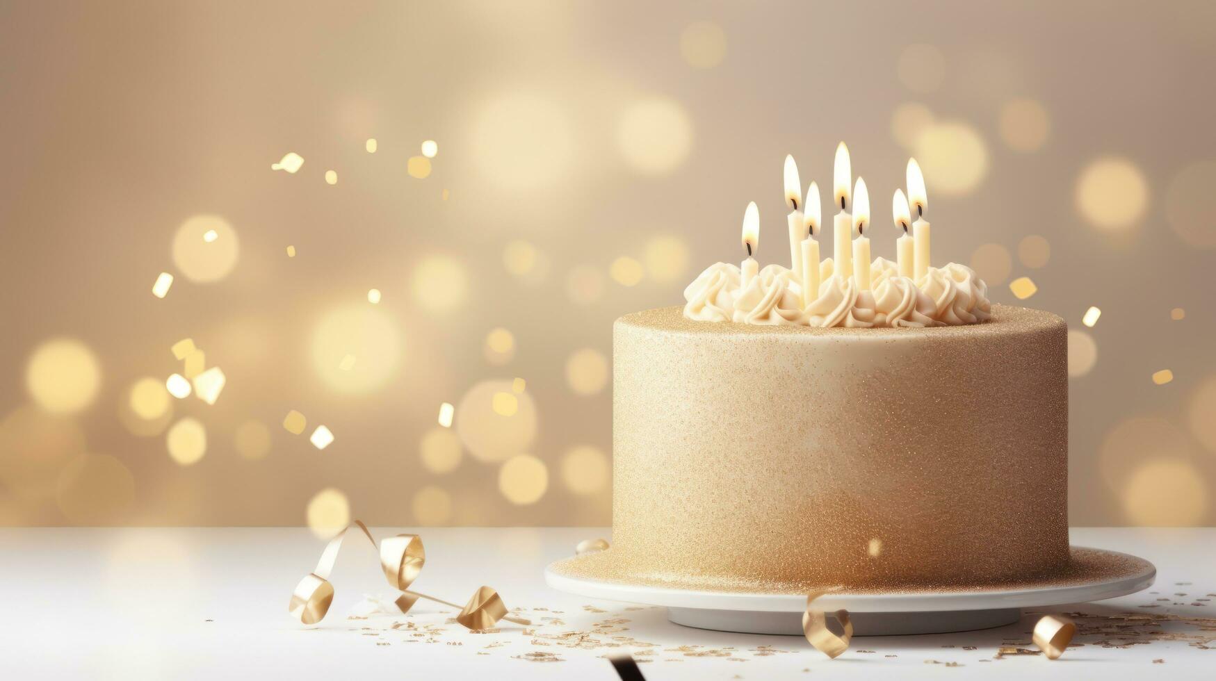 Golden Birthday cake background 27289126 Stock Photo at Vecteezy
