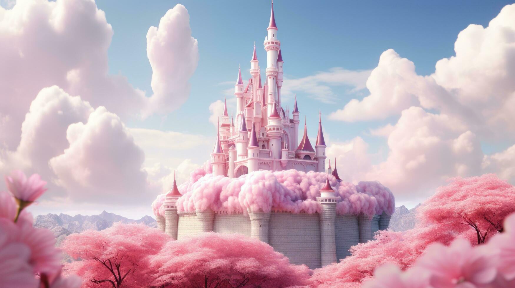 Pink princess castle photo