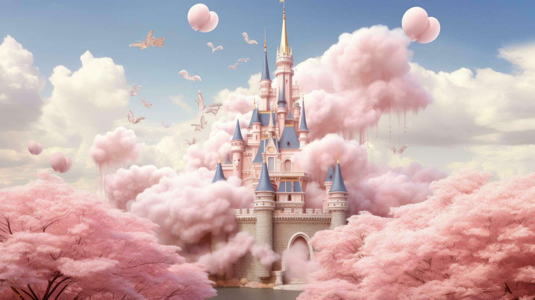 Pink princess castle photo