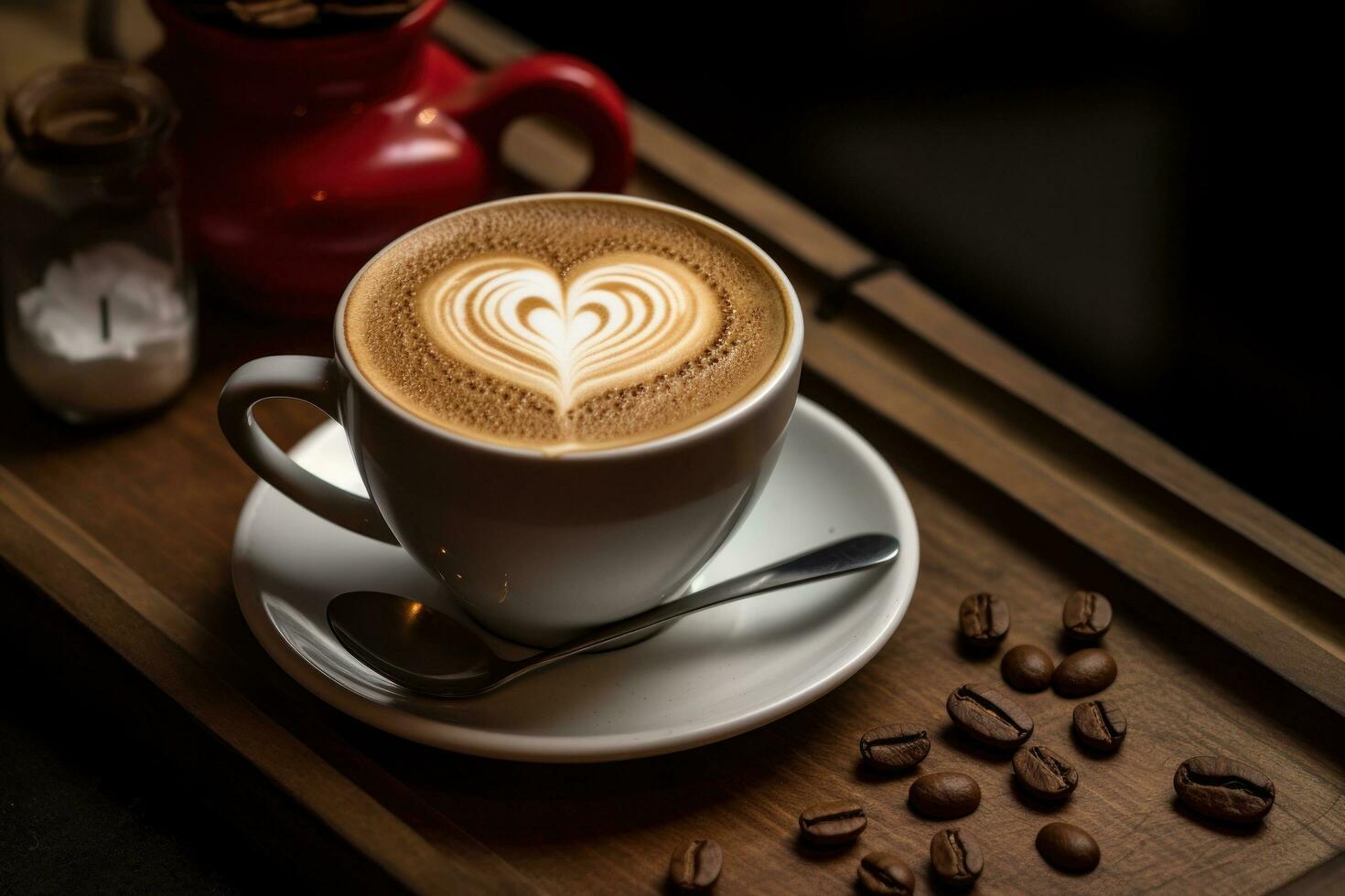 Cup of coffee with heart photo