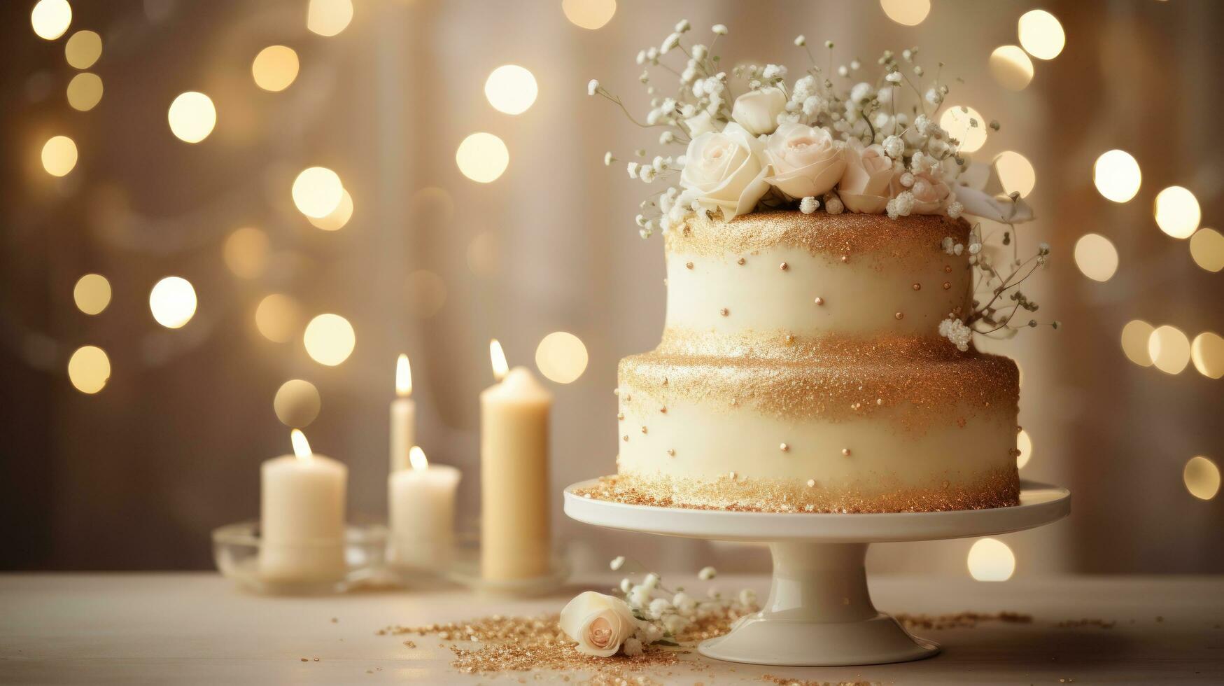 Golden Birthday cake background 27289260 Stock Photo at Vecteezy