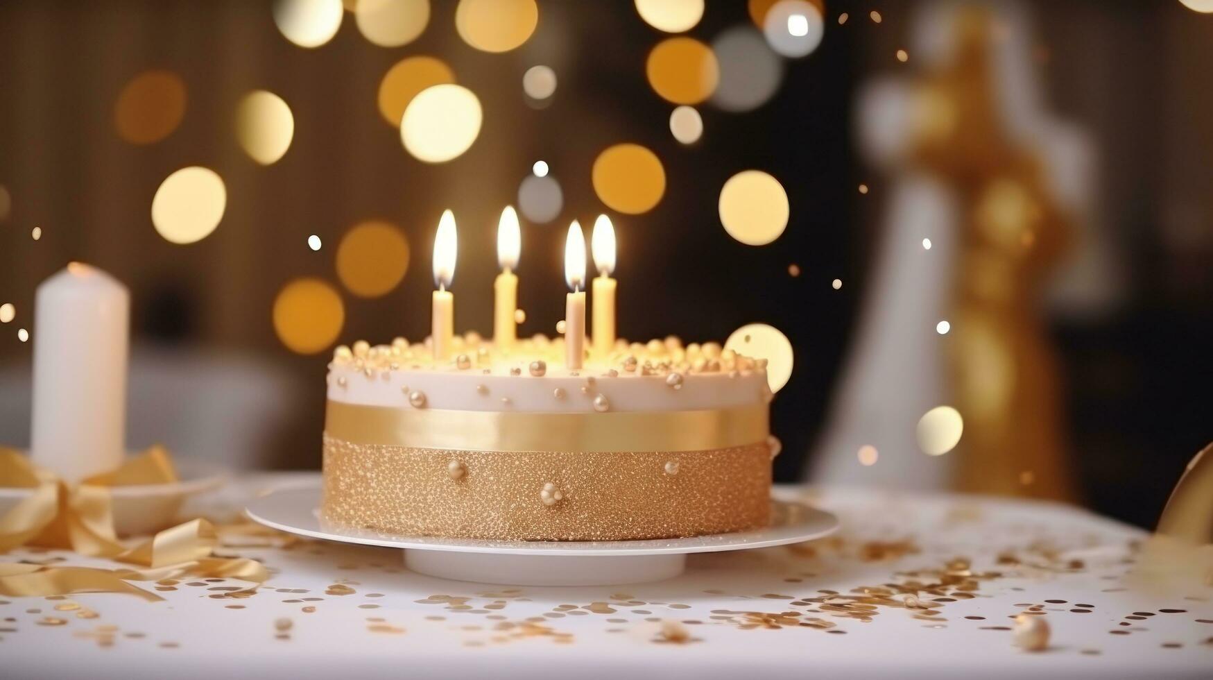Golden Birthday cake background 27289290 Stock Photo at Vecteezy