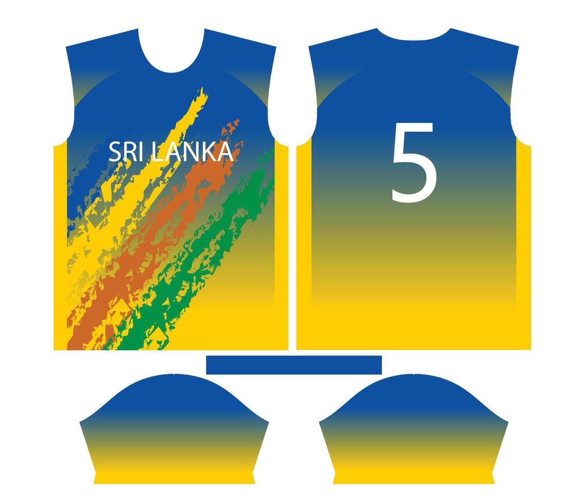 Srilanka cricket team sports kid design or Sri Lankan cricket jersey design vector