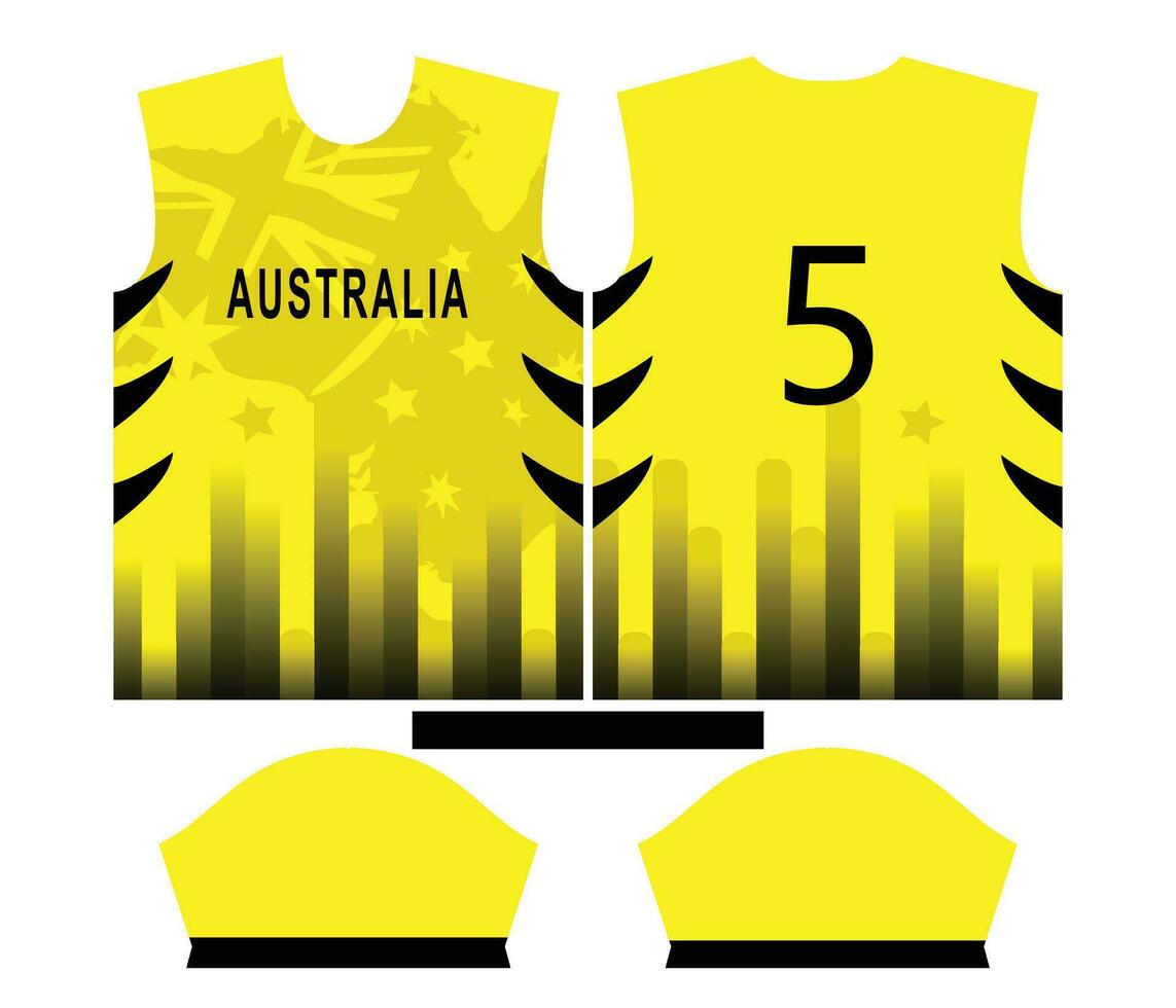 Australia cricket team sports kid design or Australia cricket jersey design vector