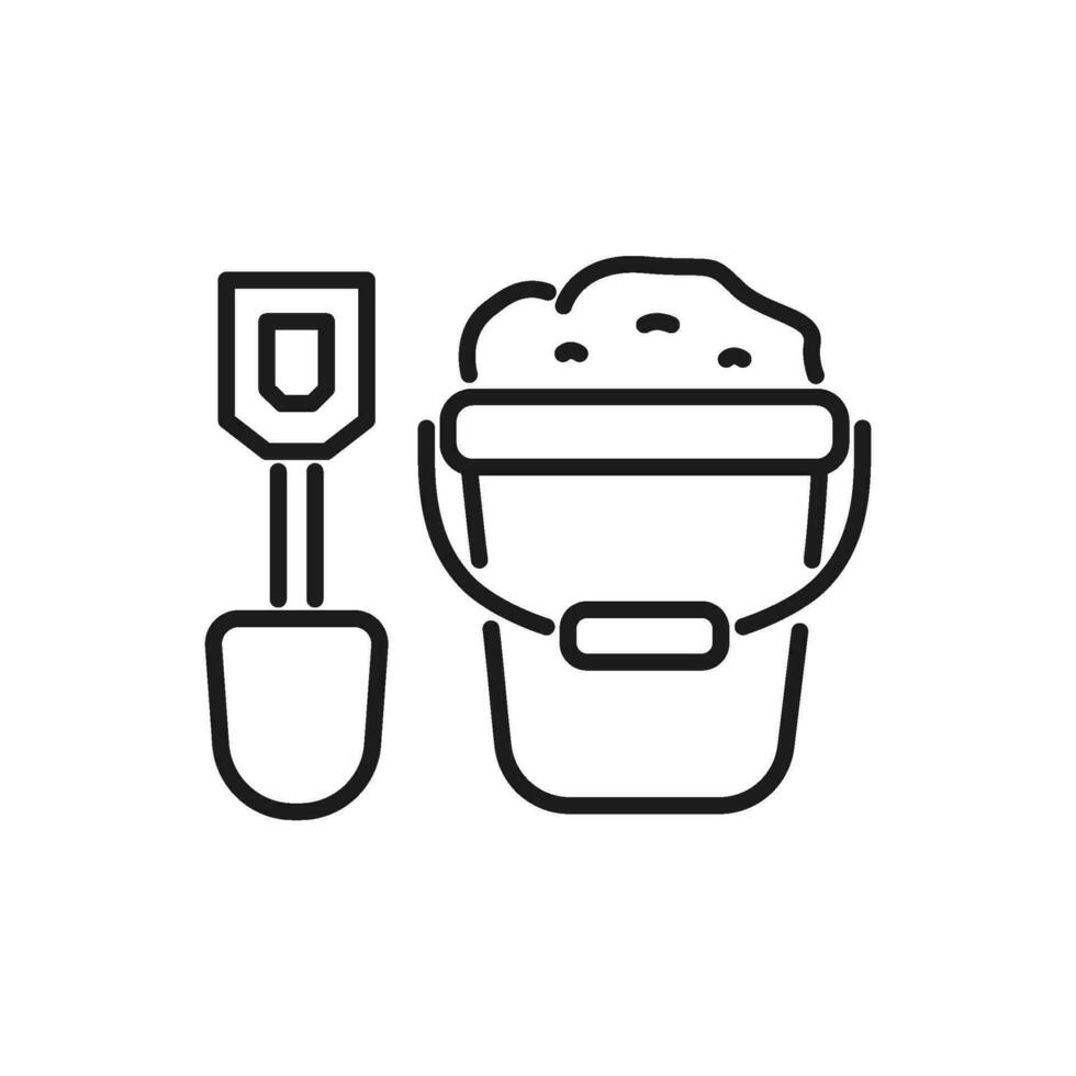 sand bucket vector icon in line style