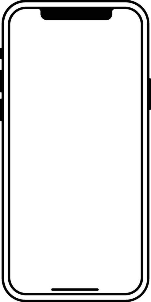 Illustrated Smartphone Line Icon Illustration Element vector