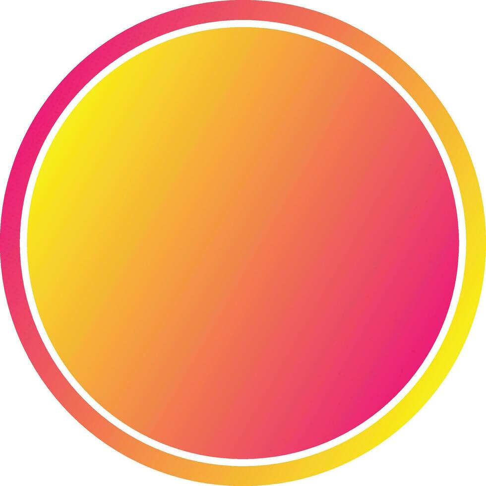 Decorative Border Gradient Yellow Pink Circle Round Element vector