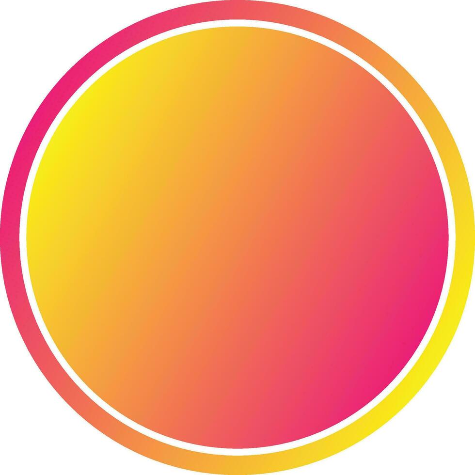 Decorative Border Gradient Yellow Pink Circle Round Element vector