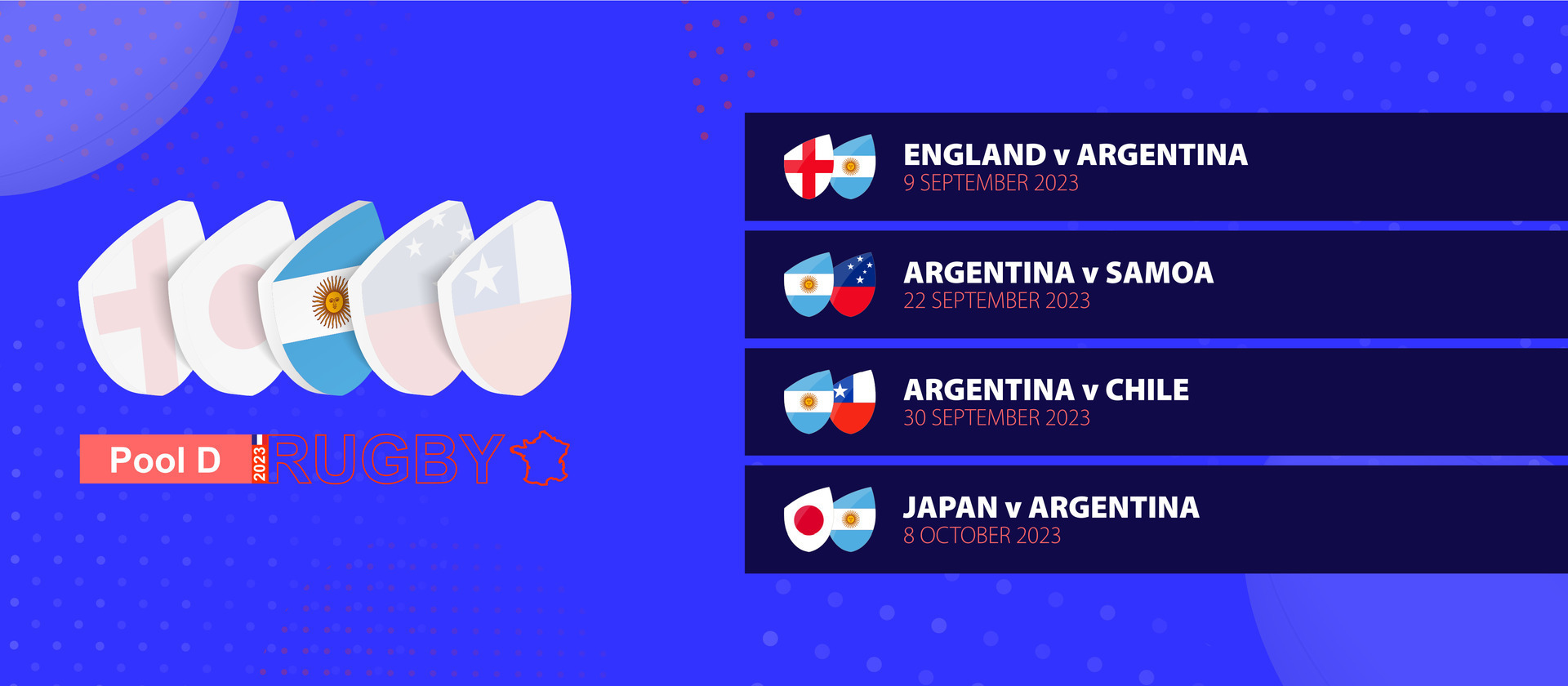 Argentina rugby national team schedule matches in group stage of international rugby competition