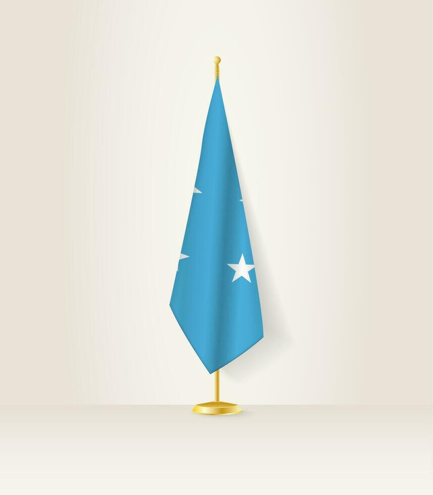 Micronesia flag on a flag stand. vector