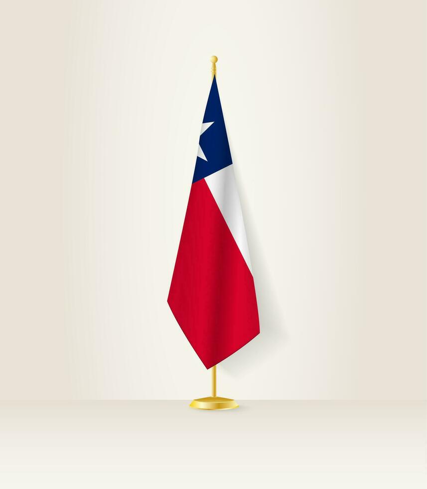 Texas flag on a flag stand. vector
