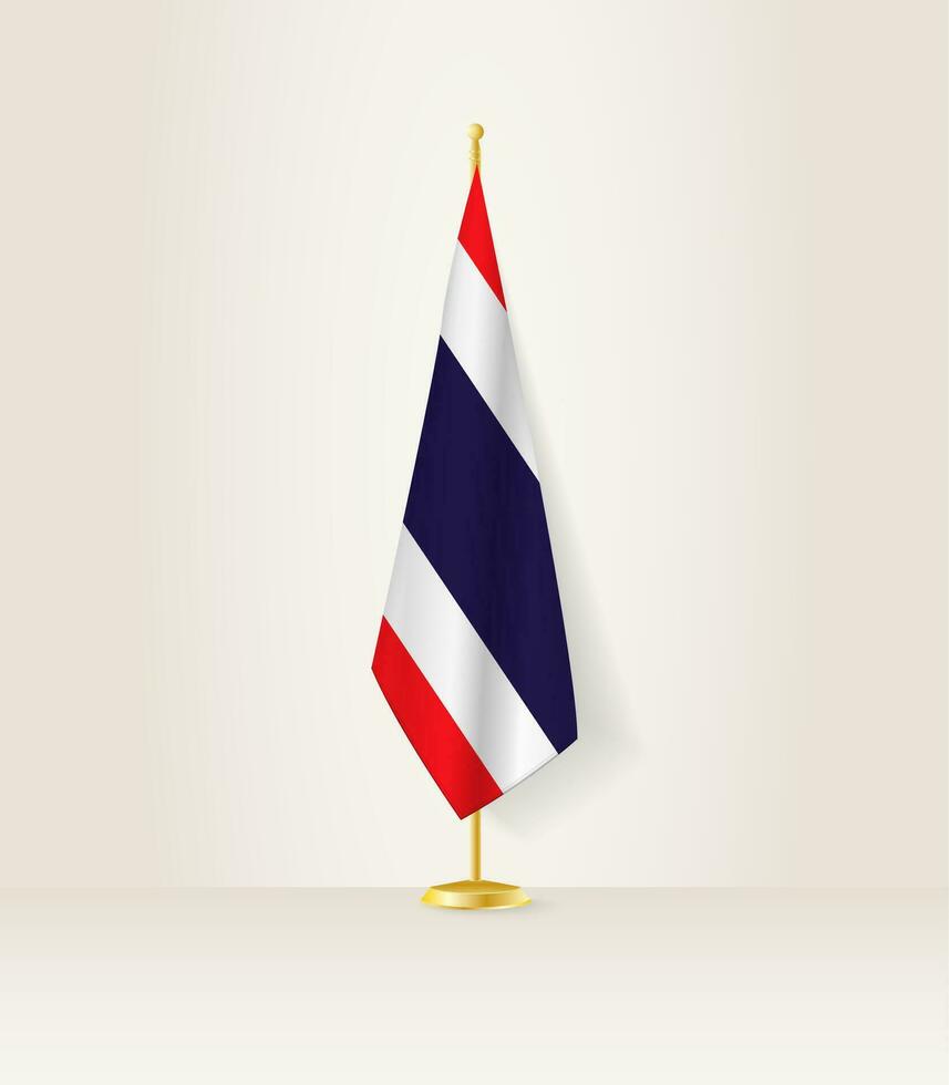 Thailand flag on a flag stand. vector