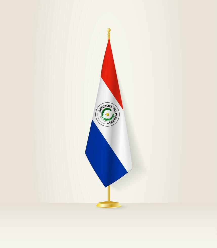 paraguay bandera en un bandera pararse. vector