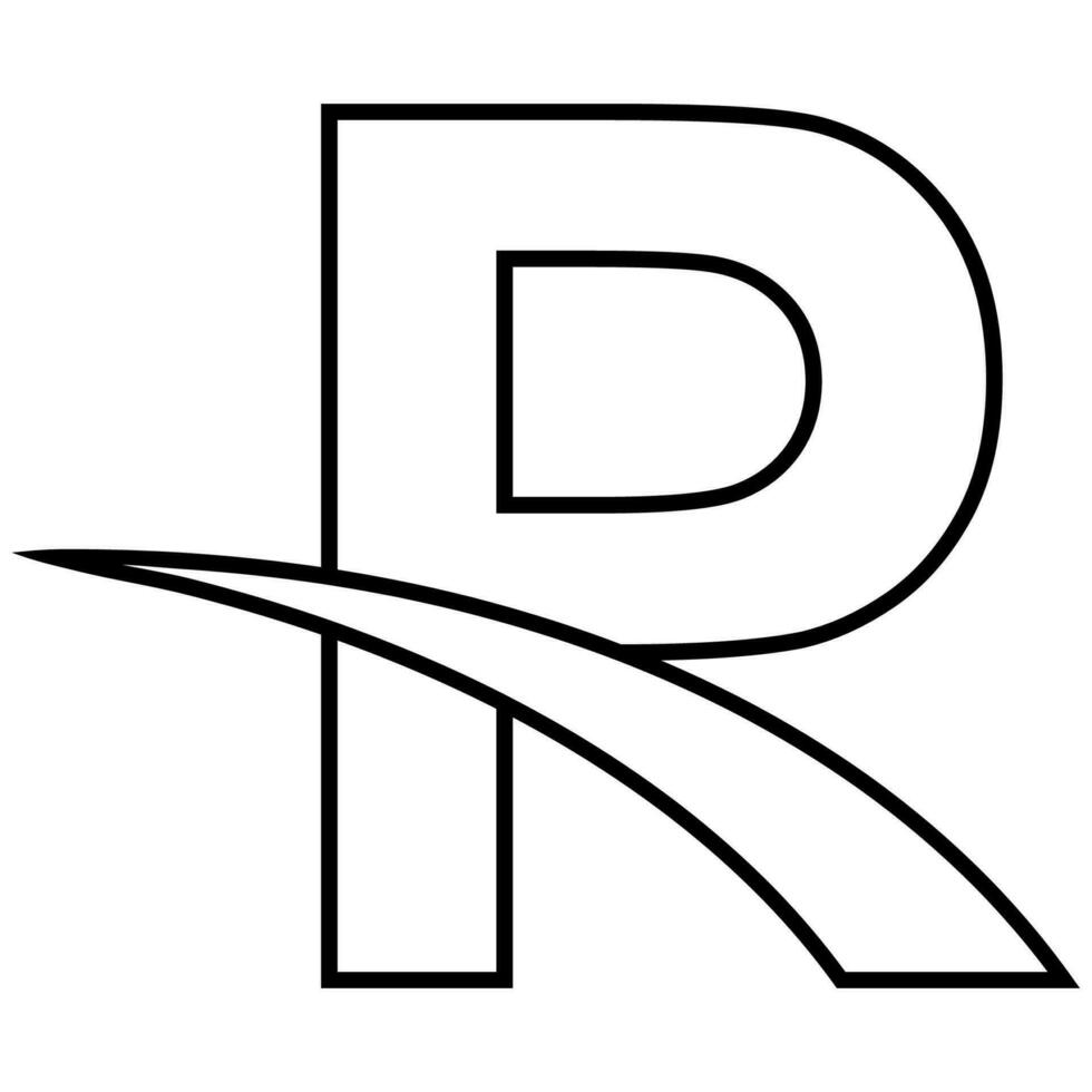 Logo letter r, racing speed fast letter r vector