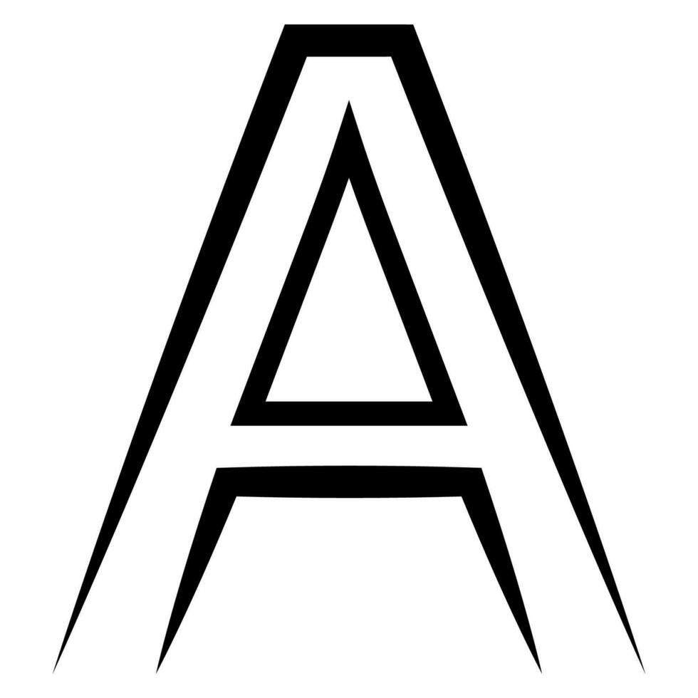 Letter A logo, letter a minimalistic font, glyph logo a vector